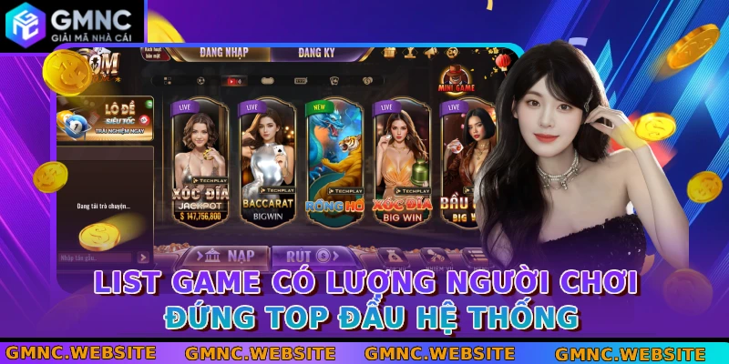 List game có lượng người chơi đứng top đầu hệ thống